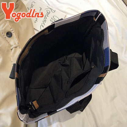 Luxury Fashion Plaid Tote