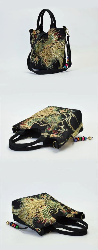 Luxury Boho Peacock Tote