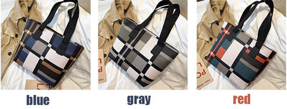 Luxury Fashion Plaid Tote