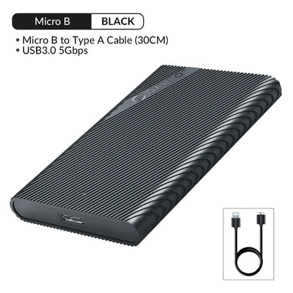 Orico 2.5" USB 3.0 SATA Hard Drive Enclosure - Tool-Free External SSD Case
