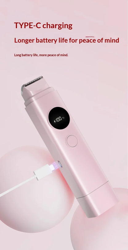 2-in-1 Electric Hair Removal Shaver - Waterproof Painless Trimmer for Face & Body