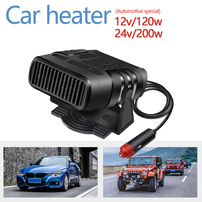 2-in-1 Car Heater and Cooling Fan - 12V/24V Windshield Defroster & Demister