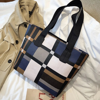 Luxury Fashion Plaid Tote