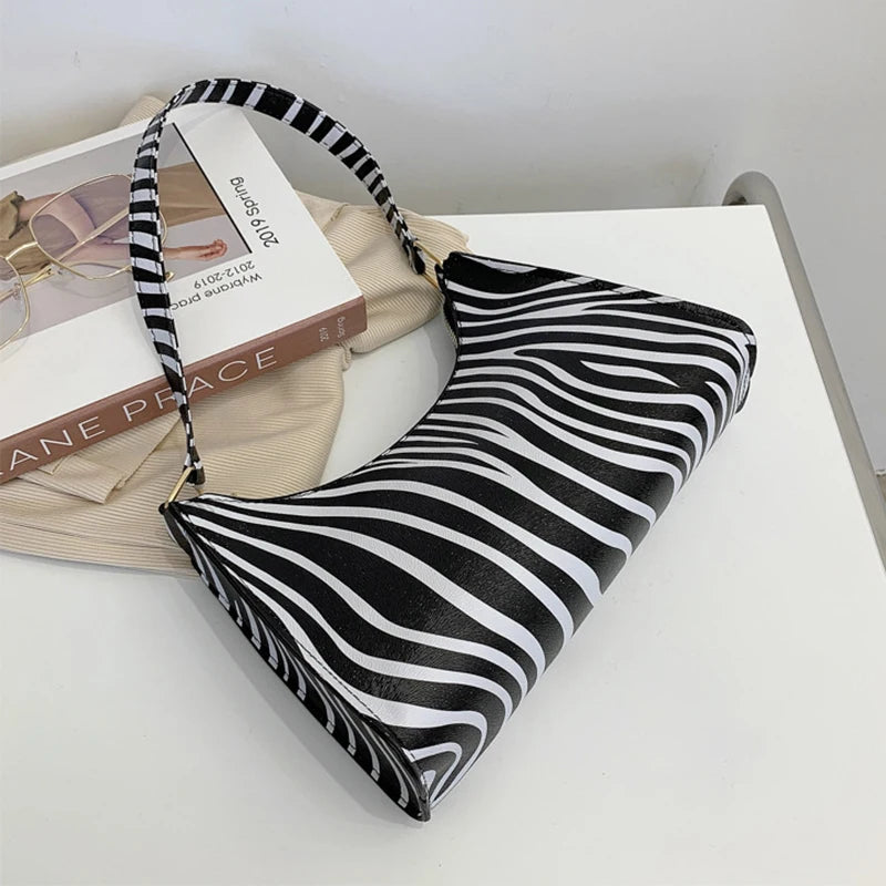 Luxury Zebra Print Underarm Bag