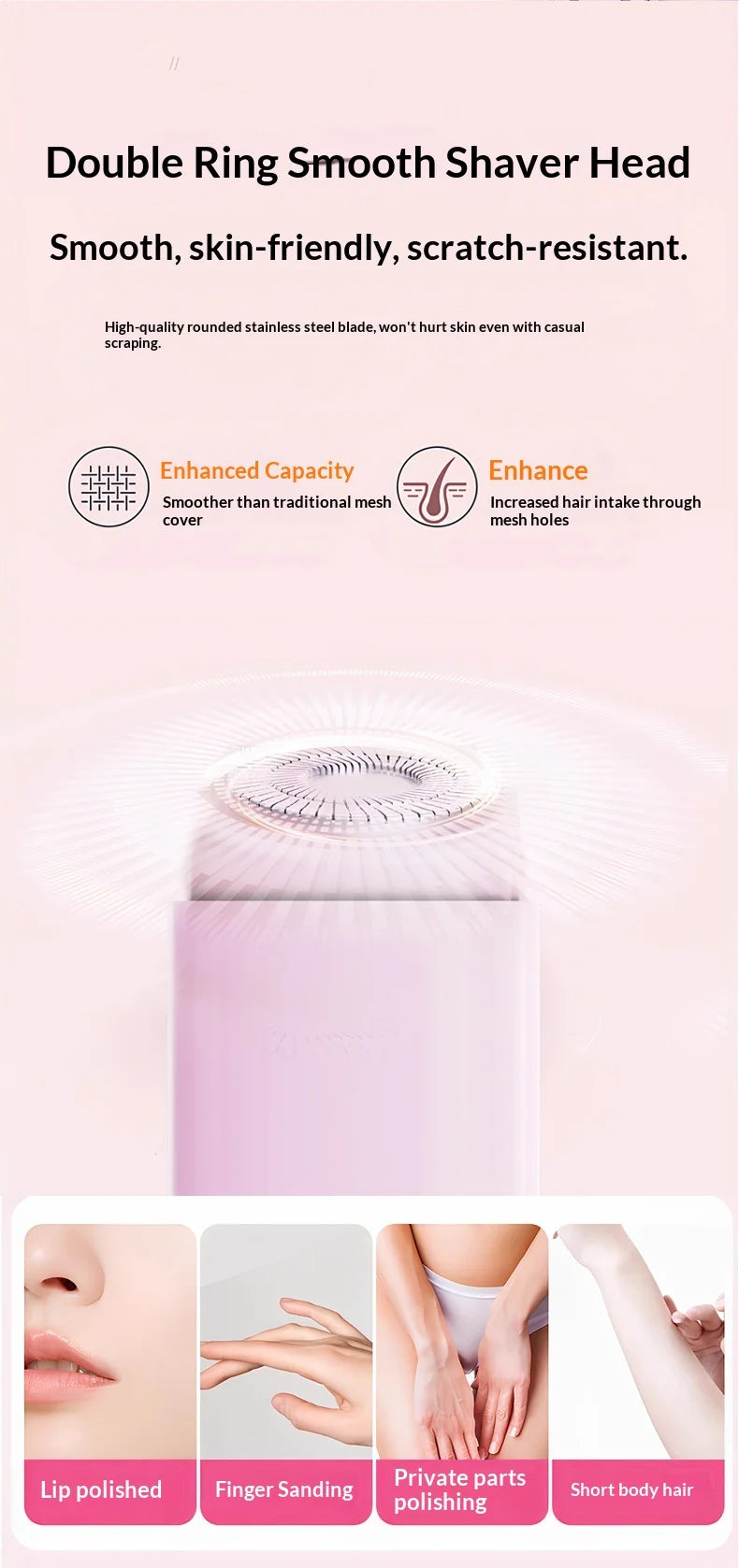 2-in-1 Electric Hair Removal Shaver - Waterproof Painless Trimmer for Face & Body