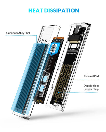 ORICO M.2 NVMe SSD Enclosure USB 3.1 Type-C External Hard Drive Case