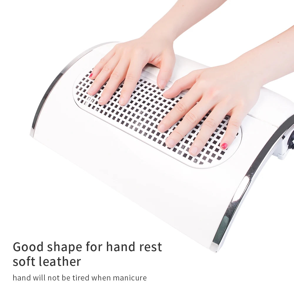 3-Fan Nail Dust Collector - 40W Professional Manicure Vacuum