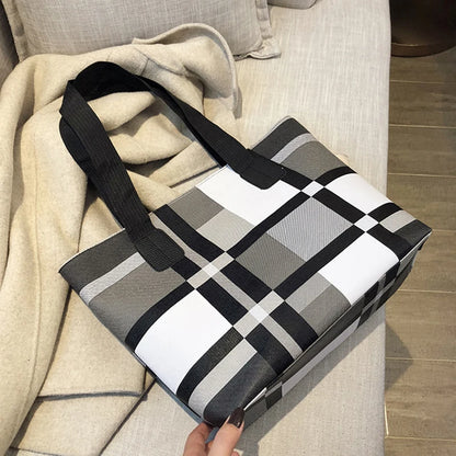Luxury Fashion Plaid Tote