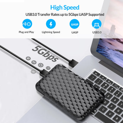 Orico 2.5" USB 3.0 SATA Hard Drive Enclosure - Tool-Free External SSD Case