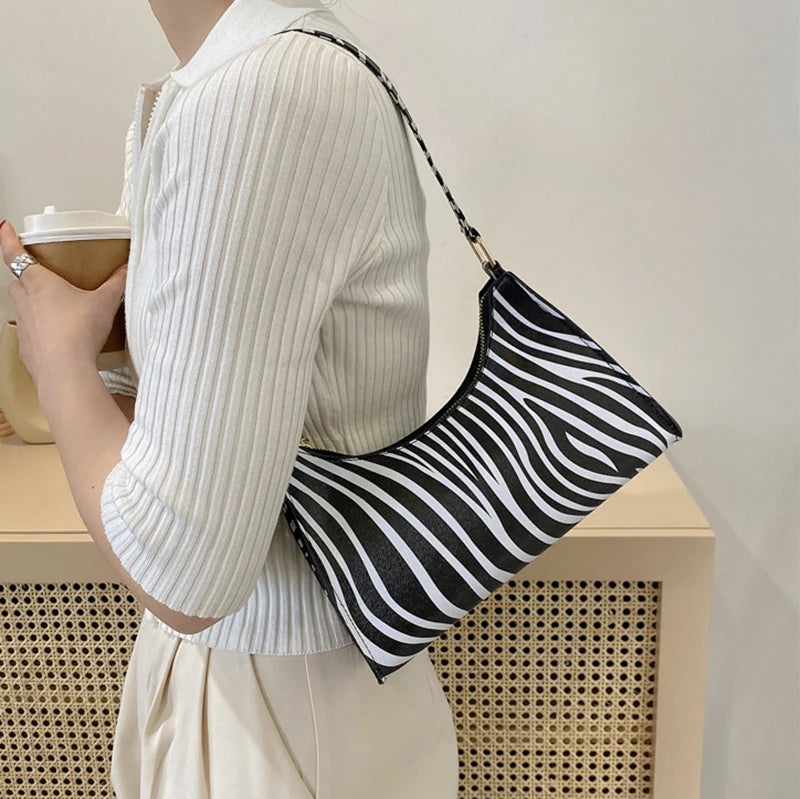Luxury Zebra Print Underarm Bag