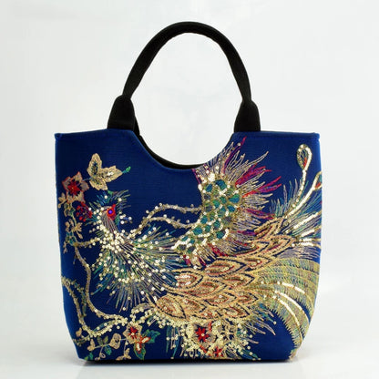 Luxury Boho Peacock Tote