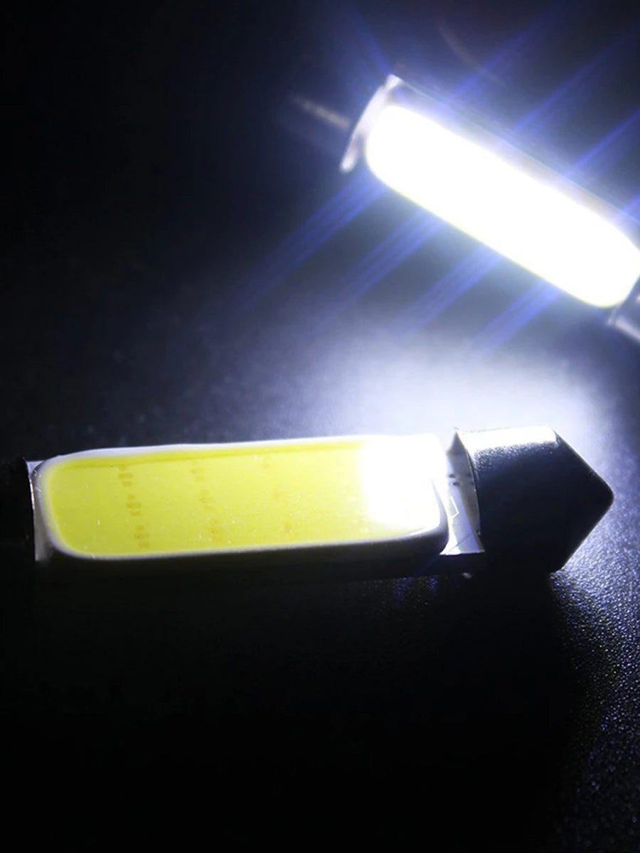 10-Pack COB LED Festoon Interior Car Light Bulbs - 12V/24V Dome Lamp