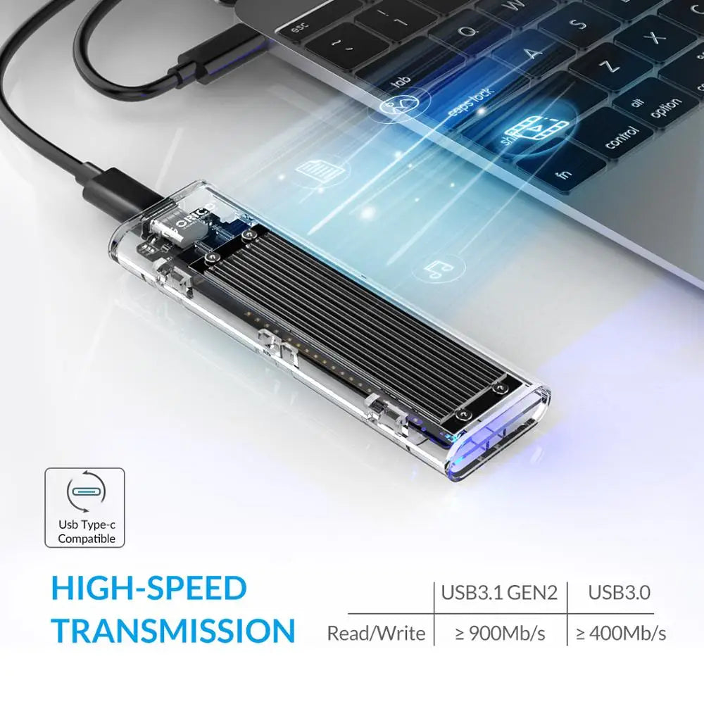 ORICO M.2 NVMe SSD Enclosure USB 3.1 Type-C External Hard Drive Case