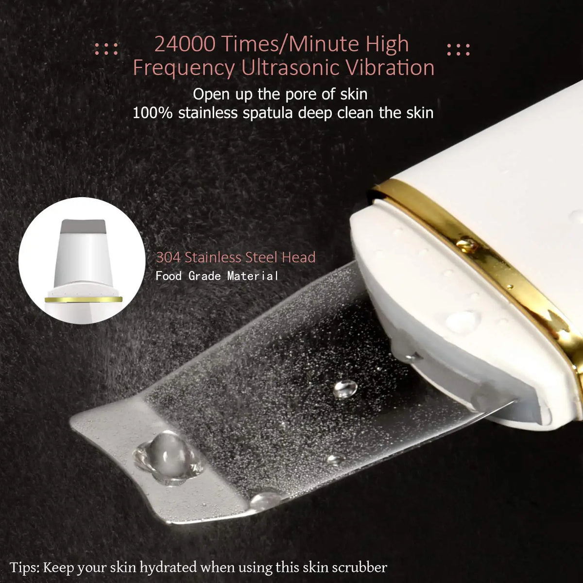 Ultrasonic Face Skin Scrubber - Deep Pore Cleansing & Blackhead Remover Spatula