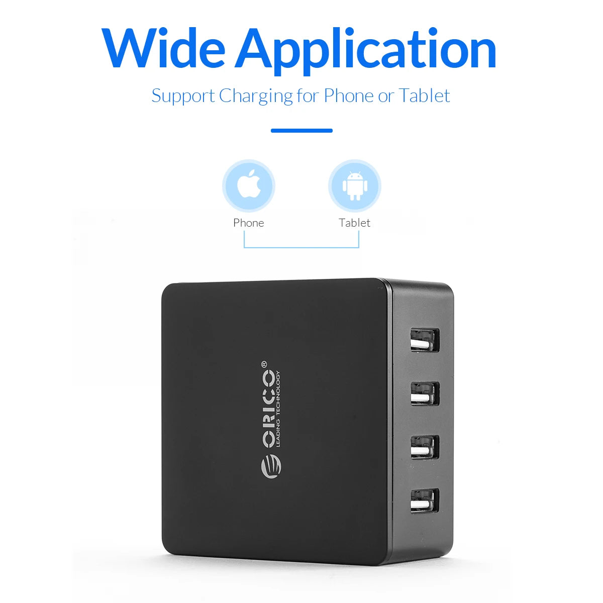Multi-Port Desktop USB Charging Station - 5-Port Fast Home Office Hub