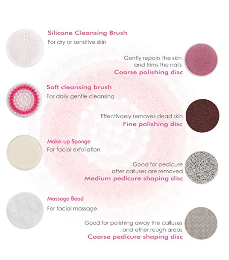 9-in-1 Facial Cleansing Brush Set - Deep Exfoliating & Pore Cleansing Device - 10