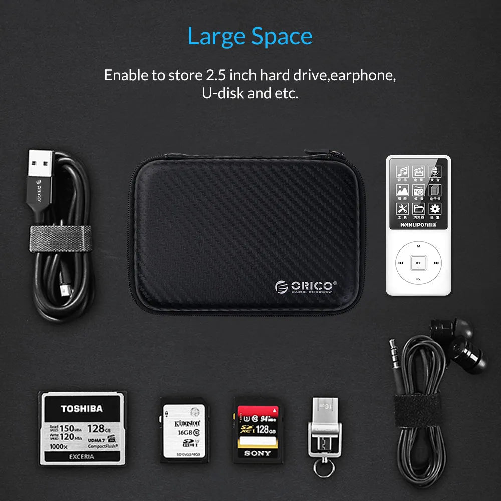 Portable 2.5-inch Hard Drive Protective Case - Shockproof EVA Storage Bag - 2