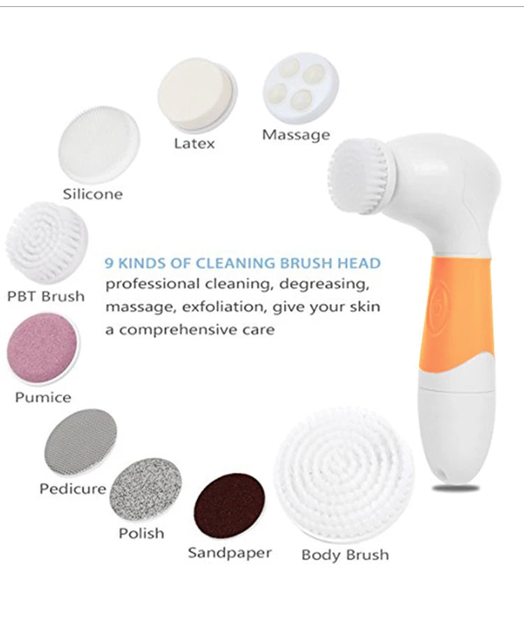 9-in-1 Facial Cleansing Brush Set - Deep Exfoliating & Pore Cleansing Device - 11
