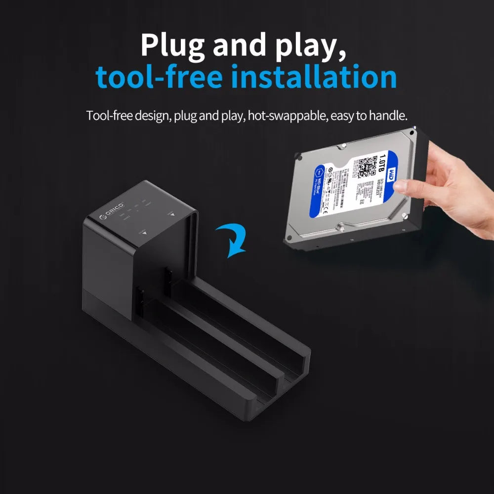 ORICO Dual Bay HDD Docking Station - USB 3.0 Offline Clone for SATA SSD - 4