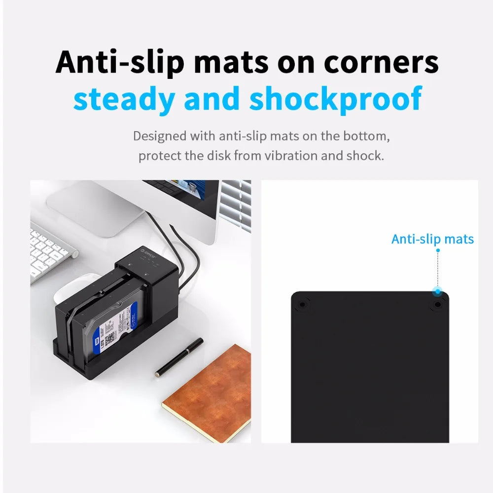 ORICO Dual Bay HDD Docking Station - USB 3.0 Offline Clone for SATA SSD - 6