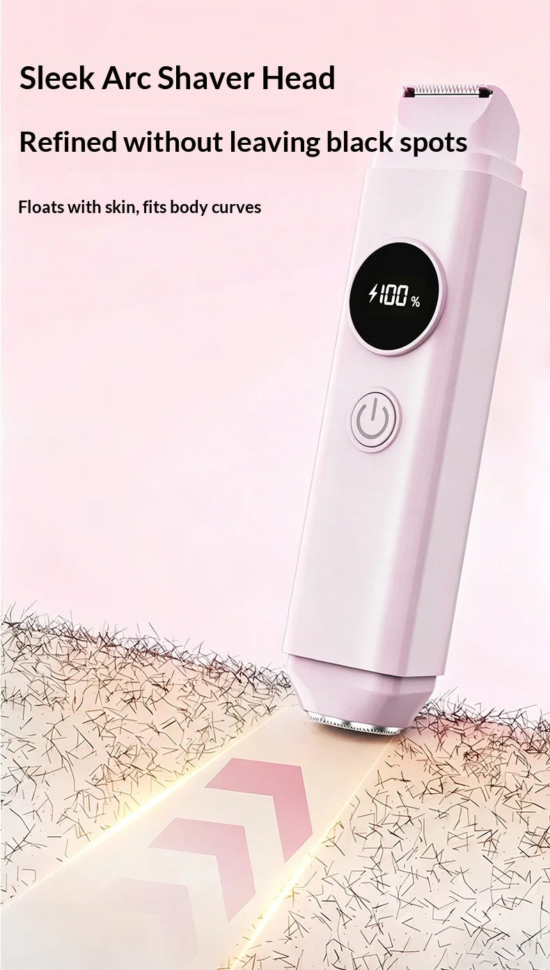 2-in-1 Electric Hair Removal Shaver - Waterproof Painless Trimmer for Face & Body - 15