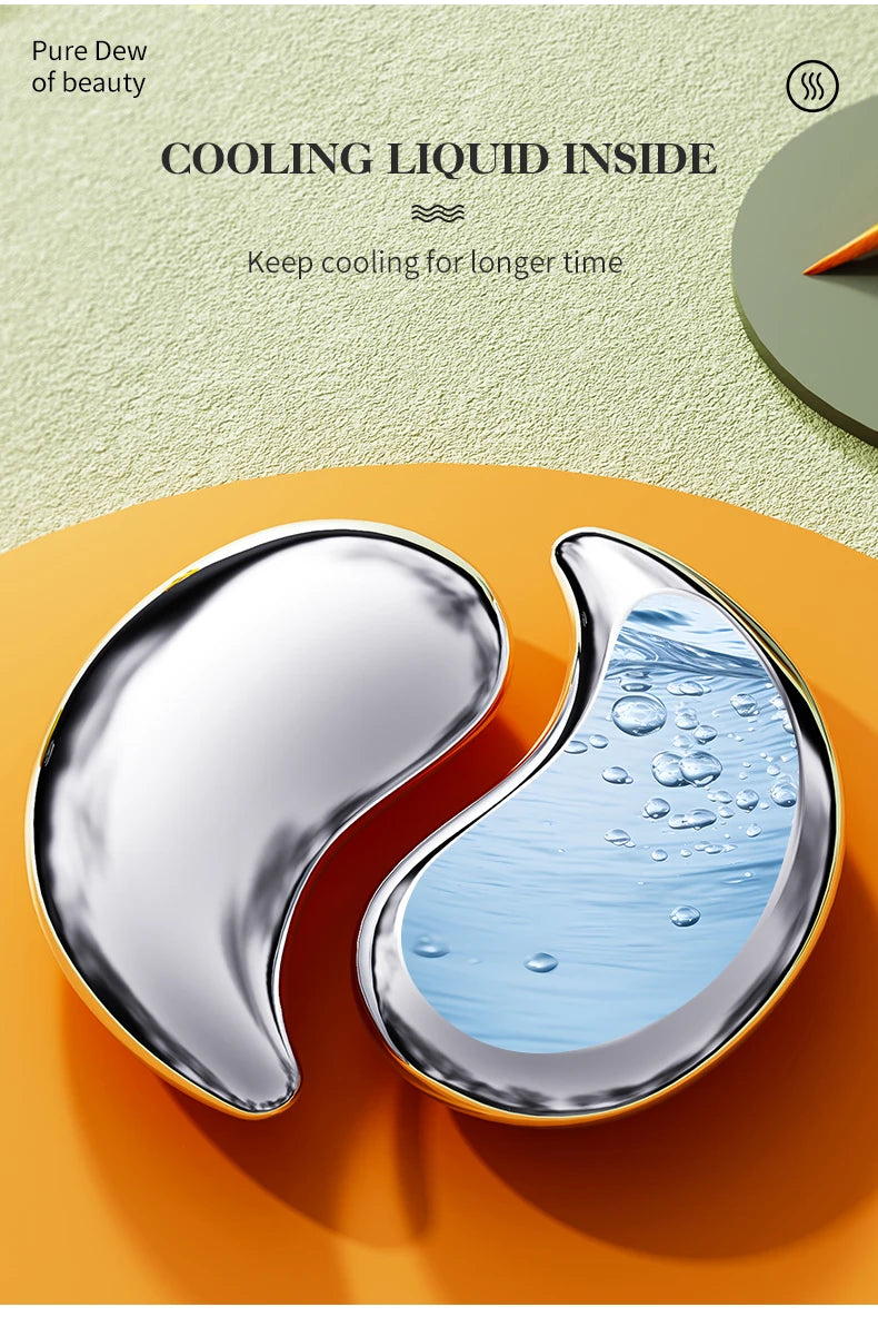 Stainless Steel Cooling Eye Pads for Puffy Eyes & Dark Circles - 9