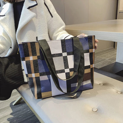 Luxury Fashion Plaid Tote