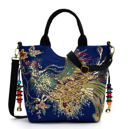 Luxury Boho Peacock Tote