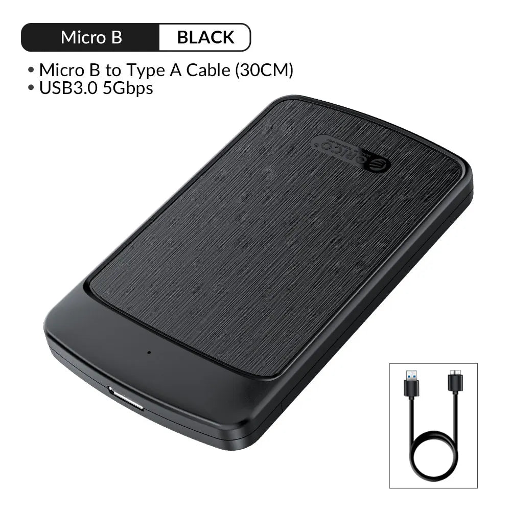 Orico 2.5" USB 3.0 SATA Hard Drive Enclosure - Tool-Free External SSD Case - 38