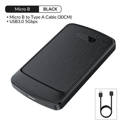Orico 2.5" USB 3.0 SATA Hard Drive Enclosure - Tool-Free External SSD Case