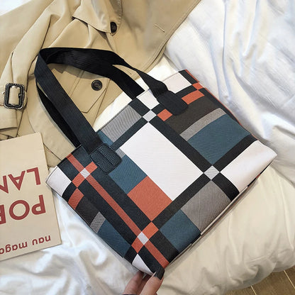 Luxury Fashion Plaid Tote