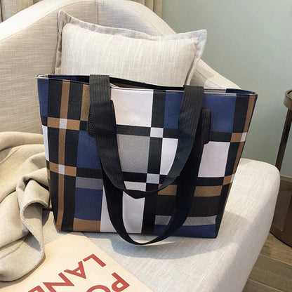 Luxury Fashion Plaid Tote