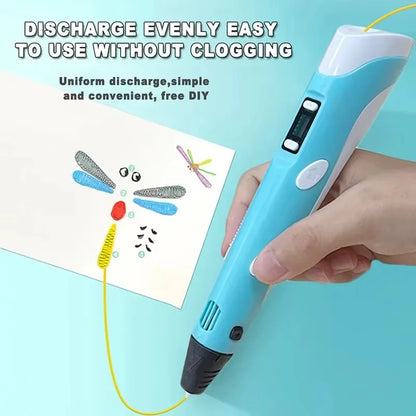 3D Printing Pen for Kids - Creative DIY Drawing Tool with LED Display & Temperature Control
