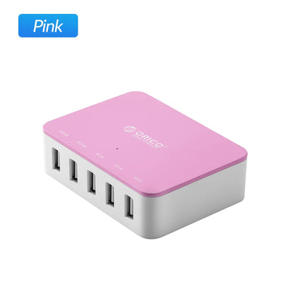 Multi-Port Desktop USB Charging Station - 5-Port Fast Home Office Hub