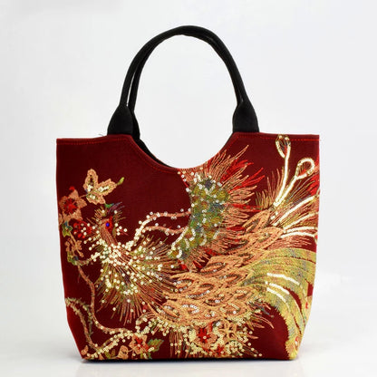 Luxury Boho Peacock Tote
