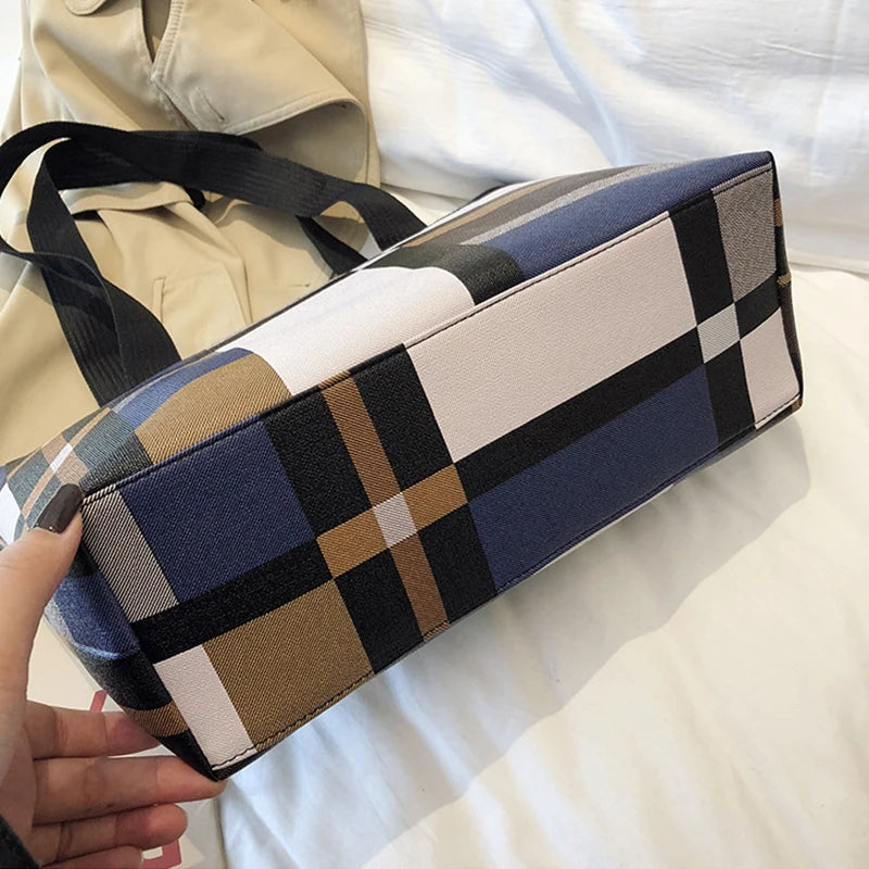 Luxury Fashion Plaid Tote