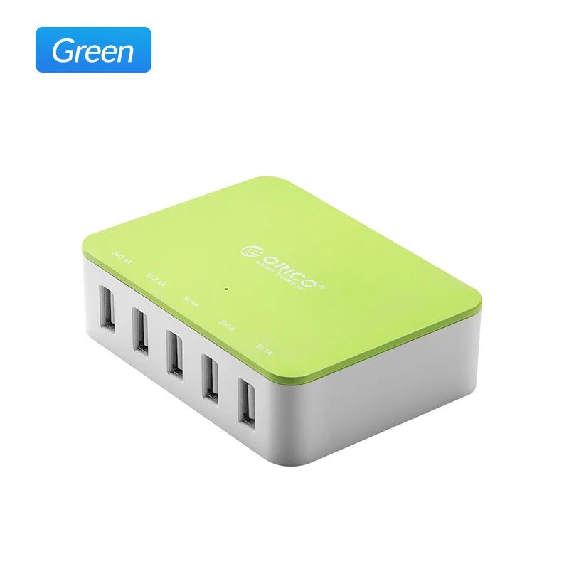 Multi-Port Desktop USB Charging Station - 5-Port Fast Home Office Hub - 17