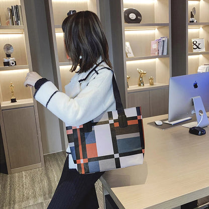 Luxury Fashion Plaid Tote