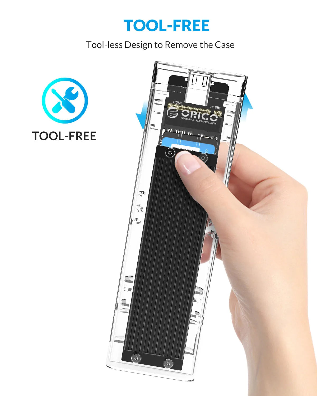 ORICO M.2 NVMe SSD Enclosure USB 3.1 Type-C External Hard Drive Case