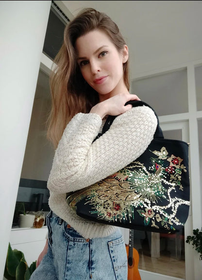 Luxury Boho Peacock Tote
