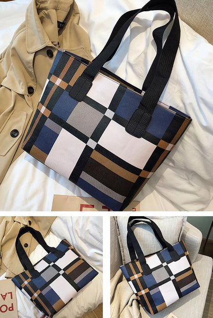 Luxury Fashion Plaid Tote