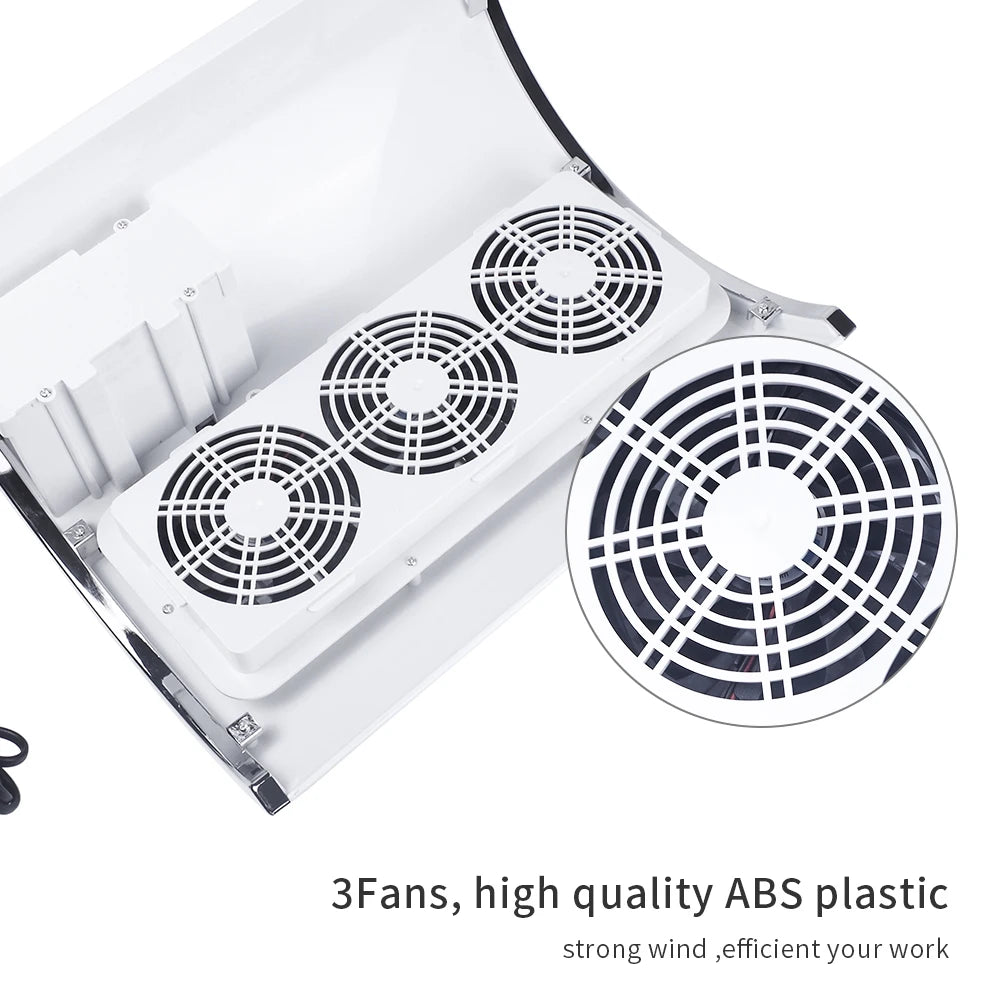3-Fan Nail Dust Collector - 40W Professional Manicure Vacuum