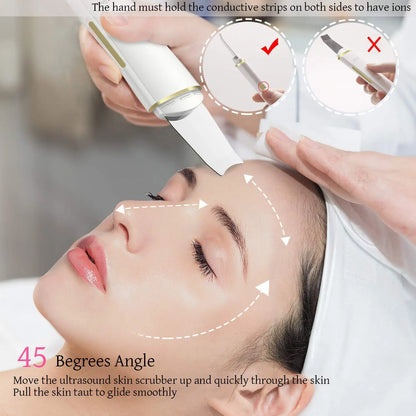 Ultrasonic Face Skin Scrubber - Deep Pore Cleansing & Blackhead Remover Spatula