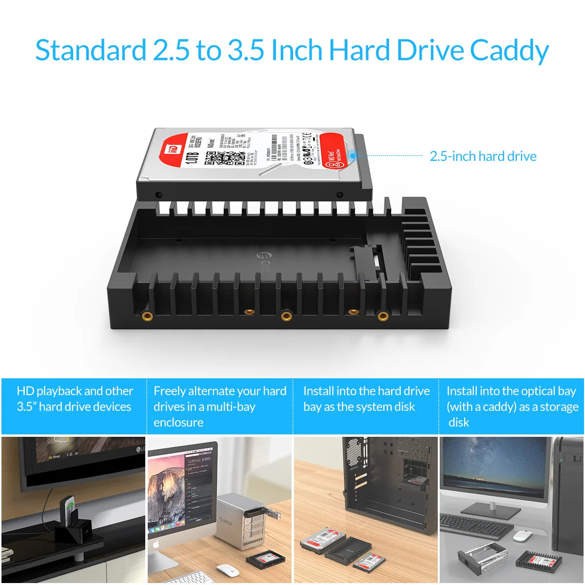 ORICO Internal 3.5" SATA HDD/SSD Mounting Bracket Caddy Tray - 25