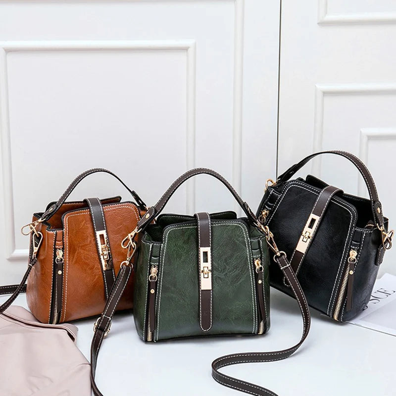 Luxury PU Leather Bucket Bag