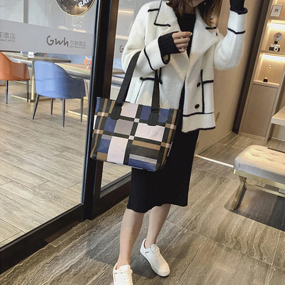 Luxury Fashion Plaid Tote