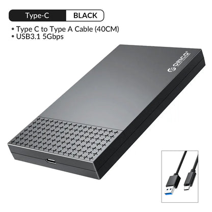 ORICO 2.5" USB-C Hard Drive Enclosure SATA to USB 3.1 SSD/HDD Adapter Case