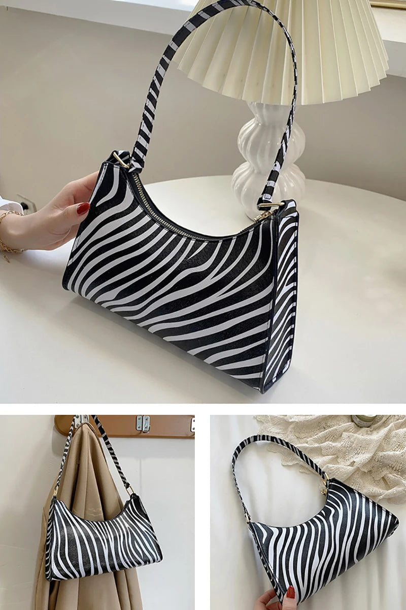 Luxury Zebra Print Underarm Bag