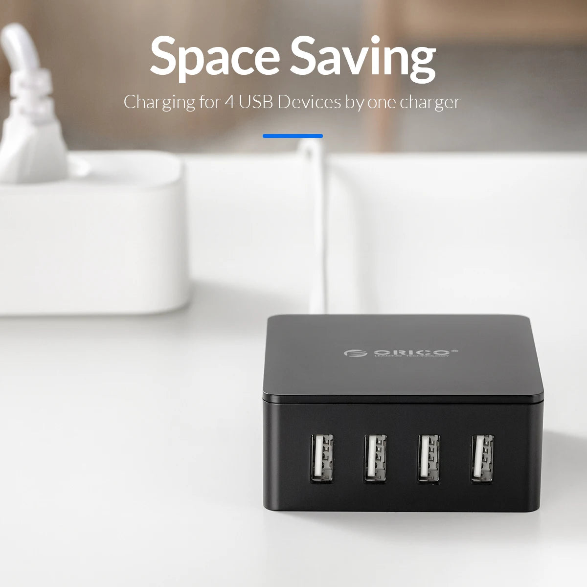 Multi-Port Desktop USB Charging Station - 5-Port Fast Home Office Hub