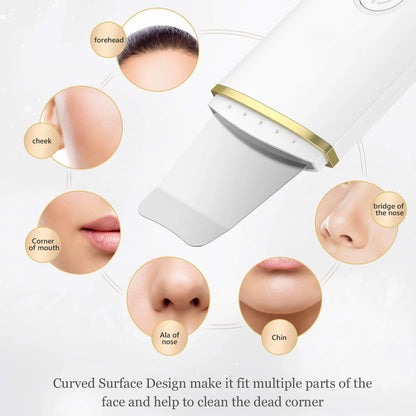 Ultrasonic Face Skin Scrubber - Deep Pore Cleansing & Blackhead Remover Spatula